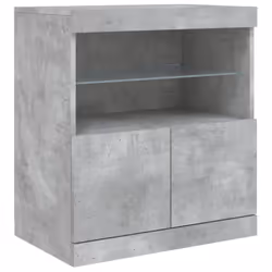 vidaXL Sideboard with LED Lights Home Cupboard Storage Side Cabinet Highboard - concrete grey - Additional view 9