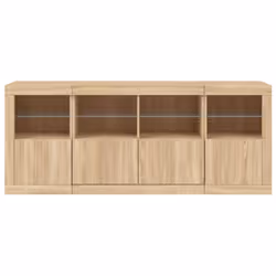 vidaXL Sideboard with LED Lights Home Cupboard Side Cabinet Storage Highboard - sonoma oak - Additional view 5