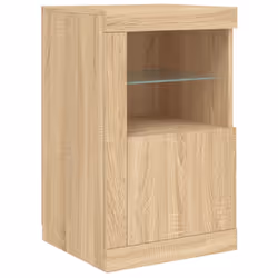 vidaXL Sideboard with LED Lights Home Cupboard Side Cabinet Storage Highboard - sonoma oak - Additional view 8