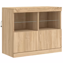 vidaXL Sideboard with LED Lights Home Cupboard Side Cabinet Storage Highboard - sonoma oak - Additional view 9