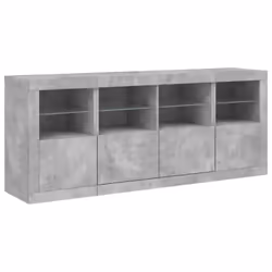 vidaXL Sideboard with LED Lights Home Cupboard Side Cabinet Storage Highboard - concrete grey - Additional view 4