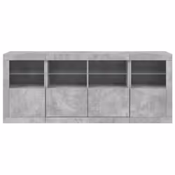 vidaXL Sideboard with LED Lights Home Cupboard Side Cabinet Storage Highboard - concrete grey - Additional view 5