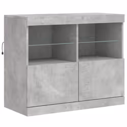 vidaXL Sideboard with LED Lights Home Cupboard Side Cabinet Storage Highboard - concrete grey - Additional view 9