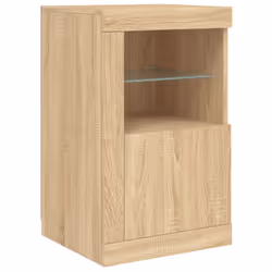 vidaXL Sideboard with LED Lights Cupboard Highboard Storage Cabinet Sonoma Oak - sonoma oak - Additional view 8