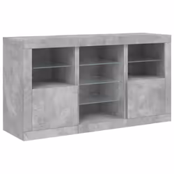 vidaXL Sideboard with LED Lights Cupboard Highboard Storage Cabinet Sonoma Oak - concrete grey - Additional view 4