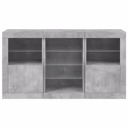 vidaXL Sideboard with LED Lights Cupboard Highboard Storage Cabinet Sonoma Oak - concrete grey - Additional view 5