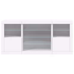 vidaXL Sideboard with LED Lights Cupboard Highboard Storage Cabinet Sonoma Oak - white - Additional view 5