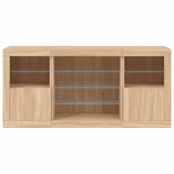 vidaXL Sideboard with LED Lights Cupboard Highboard Storage Cabinet Sonoma Oak - sonoma oak - Additional view 5
