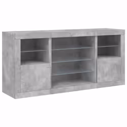 vidaXL Sideboard with LED Lights Cupboard Highboard Side Cabinet Concrete Grey - Additional view 4