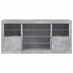vidaXL Sideboard with LED Lights Cupboard Highboard Side Cabinet Concrete Grey - Additional view 5