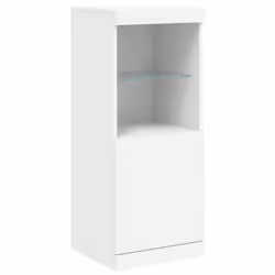 vidaXL Sideboards with LED Lights Cupboard 3 pcs Smoked Oak Engineered Wood - white - Additional view 6