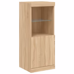 vidaXL Sideboards with LED Lights Cupboard 3 pcs Smoked Oak Engineered Wood - sonoma oak - Additional view 6