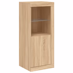 vidaXL Sideboards with LED Lights Cupboard 3 pcs Smoked Oak Engineered Wood - sonoma oak - Additional view 7