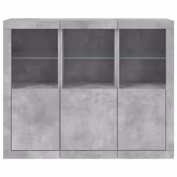 vidaXL Sideboards with LED Lights Cupboard 3 pcs Smoked Oak Engineered Wood - concrete grey - Additional view 5