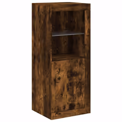 vidaXL Sideboards with LED Lights Cupboard 3 pcs Smoked Oak Engineered Wood - smoked oak - Additional view 7