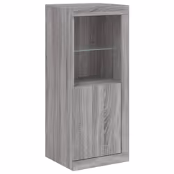 vidaXL Sideboards with LED Lights Cupboard 3 pcs Smoked Oak Engineered Wood - grey sonoma - Additional view 7