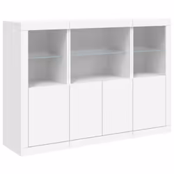 vidaXL Sideboards with LED Lights Cupboard 3 pcs Concrete Grey Engineered Wood - white - Additional view 4