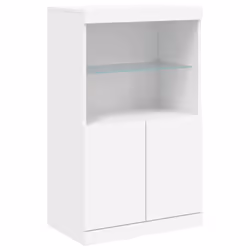 vidaXL Sideboards with LED Lights Cupboard 3 pcs Concrete Grey Engineered Wood - white - Additional view 6