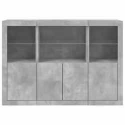 vidaXL Sideboards with LED Lights Cupboard 3 pcs Concrete Grey Engineered Wood - concrete grey - Additional view 5