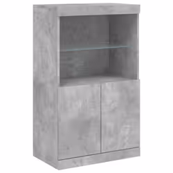 vidaXL Sideboards with LED Lights Cupboard 3 pcs Concrete Grey Engineered Wood - concrete grey - Additional view 6
