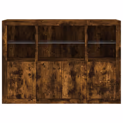 vidaXL Sideboards with LED Lights Cupboard 3 pcs Concrete Grey Engineered Wood - smoked oak - Additional view 5