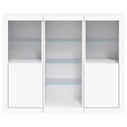 vidaXL Sideboards with LED Lights Cupboard 3 pcs Smoked Oak Engineered Wood - white - Additional view 5