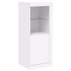 vidaXL Sideboards with LED Lights Cupboard 3 pcs Smoked Oak Engineered Wood - white - Additional view 6