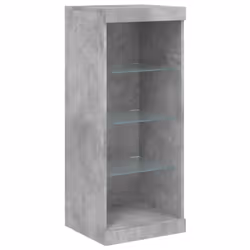 vidaXL Sideboards with LED Lights Cupboard 3 pcs Smoked Oak Engineered Wood - concrete grey - Additional view 7