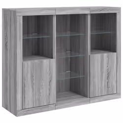 vidaXL Sideboards with LED Lights Cupboard Engineered Wood - grey sonoma - Additional view 4