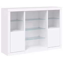 vidaXL Sideboards with LED Lights Cupboard Side Cabinet 3 pcs Engineered Wood - white - Additional view 4