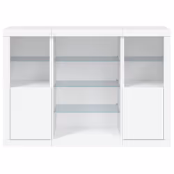 vidaXL Sideboards with LED Lights Cupboard Side Cabinet 3 pcs Engineered Wood - white - Additional view 5