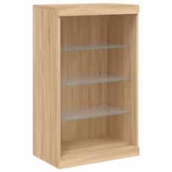 vidaXL Sideboards with LED Lights Cupboard Side Cabinet 3 pcs Engineered Wood - sonoma oak - Additional view 6