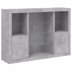 vidaXL Sideboards with LED Lights Cupboard Side Cabinet 3 pcs Engineered Wood - concrete grey - Additional view 4