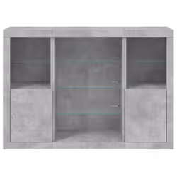 vidaXL Sideboards with LED Lights Cupboard Side Cabinet 3 pcs Engineered Wood - concrete grey - Additional view 5