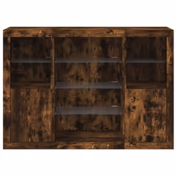vidaXL Sideboards with LED Lights Cupboard Side Cabinet 3 pcs Engineered Wood - smoked oak - Additional view 5