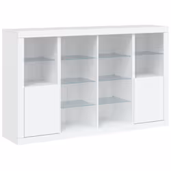 vidaXL Sideboards with LED Lights Cupboard 3 pcs Concrete Grey Engineered Wood - white - Additional view 4