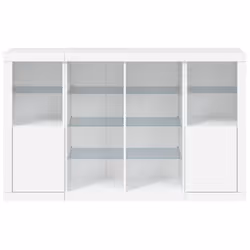 vidaXL Sideboards with LED Lights Cupboard 3 pcs Concrete Grey Engineered Wood - white - Additional view 5