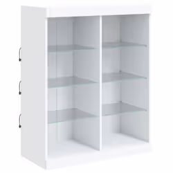 vidaXL Sideboards with LED Lights Cupboard 3 pcs Concrete Grey Engineered Wood - white - Additional view 7
