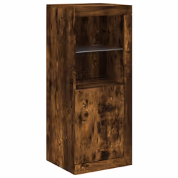 vidaXL Sideboards with LED Lights Cupboard 3 pcs Concrete Grey Engineered Wood - smoked oak - Additional view 6
