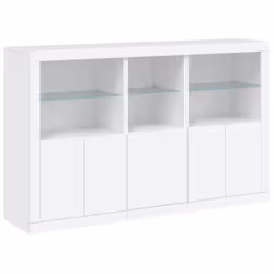 vidaXL Sideboard with LED Lights Home Cupboard Side Cabinet Storage Highboard - white - Additional view 2