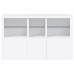 vidaXL Sideboard with LED Lights Home Cupboard Side Cabinet Storage Highboard - white - Additional view 5