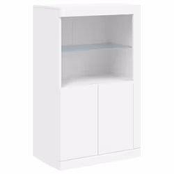 vidaXL Sideboard with LED Lights Home Cupboard Side Cabinet Storage Highboard - white - Additional view 9