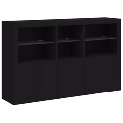 vidaXL Sideboard with LED Lights Home Cupboard Side Cabinet Storage Highboard - black