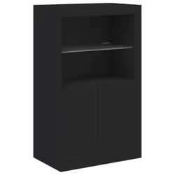 vidaXL Sideboard with LED Lights Home Cupboard Side Cabinet Storage Highboard - black - Additional view 9