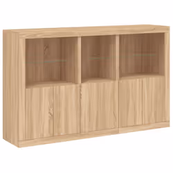 vidaXL Sideboard with LED Lights Home Cupboard Side Cabinet Storage Highboard - sonoma oak - Additional view 2