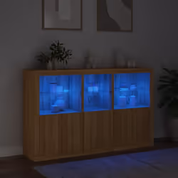 vidaXL Sideboard with LED Lights Home Cupboard Side Cabinet Storage Highboard - sonoma oak - Additional view 4