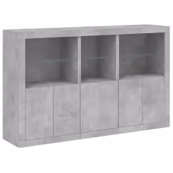 vidaXL Sideboard with LED Lights Home Cupboard Side Cabinet Storage Highboard - concrete grey - Additional view 2