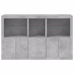 vidaXL Sideboard with LED Lights Home Cupboard Side Cabinet Storage Highboard - concrete grey - Additional view 5