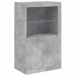 vidaXL Sideboard with LED Lights Home Cupboard Side Cabinet Storage Highboard - concrete grey - Additional view 9