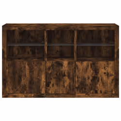 vidaXL Sideboard with LED Lights Home Cupboard Side Cabinet Storage Highboard - smoked oak - Additional view 5